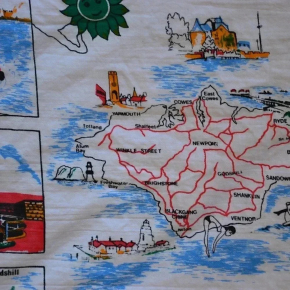 Vtg Isle of Wight Tea Towel - Picture 4 of 6